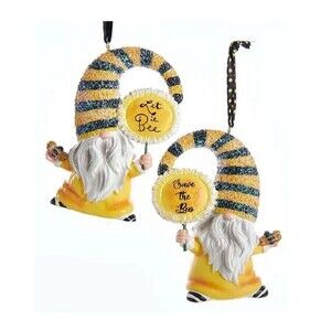 Let it Bee Yellow Sunflower Gnomes 4 inches high by Kurt Adler Lot of 2 NWT